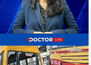 A KSRTC bus rammed into the back of a school bus